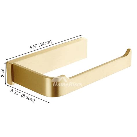 Luxury Gold Wall Mounted Brushed Brass Toilet Paper Holder With Shelf