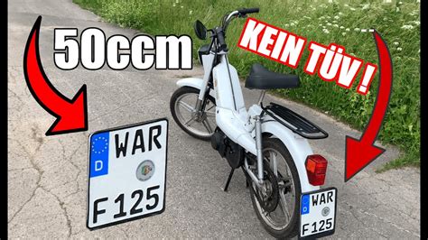 Mofa Mit Gro Em Motorrad Kennzeichen Freiwillige Zulassung