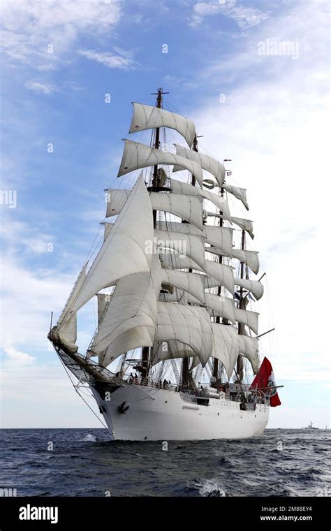 Peruvian Navy Tall Ship Bap Union At The Start Of The Sail Boston Race