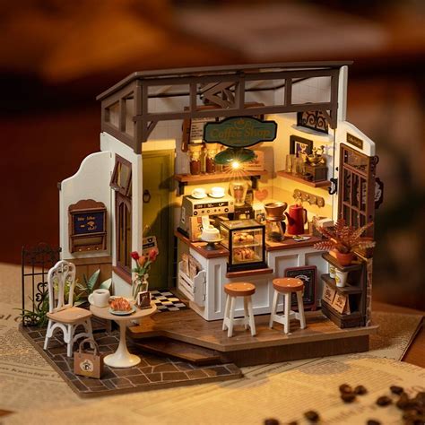 Rolife Diy Led Café Miniature House Kit Dollhouse For Kidsteens T