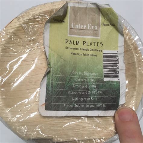 Cater Eco 5 Round Palm Plates Disposable Eco Friendly Set Of 50 EBay