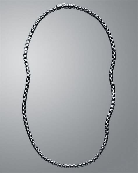 David Yurman Box Chain Necklace In Silver For Men Null Lyst