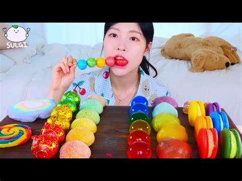 Asmr Mukbang Rainbow Desserts Ice Cream Rice Cake Kyoho Jelly