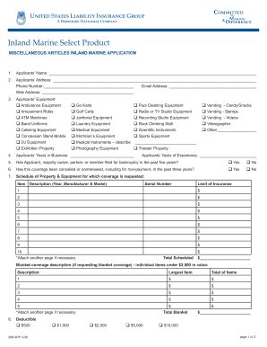 Fillable Online Inland Marine Selectqxp Fax Email Print Pdffiller