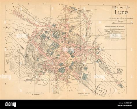 Lugo Plano Antiguo De La Cuidad Antike Stadt Plan Martin C1911