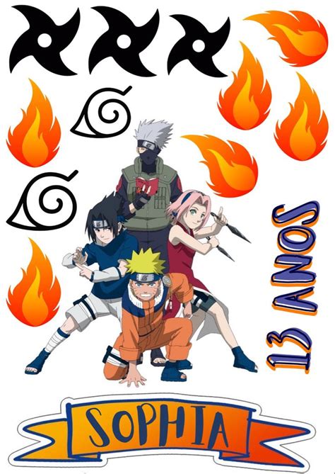 Topper Naruto em 2021 Bolo naruto Aniversário naruto Festa infantil