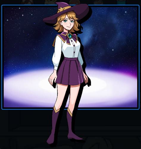 Rule 34 Brown Hair Con Quest Poke Con Faye Magical Girl Purple Robe Purple Shoes Wizard Hat