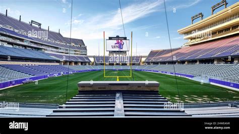 An End Zone View Of Amon Carter Stadium On The Tcu Campus Stock Photo