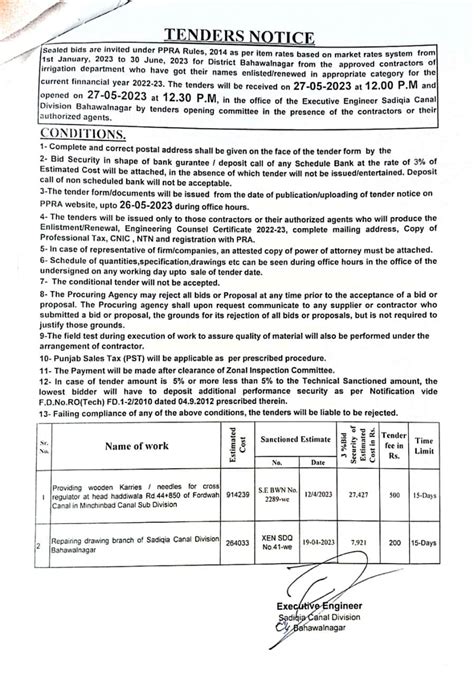 Tenders Auctions