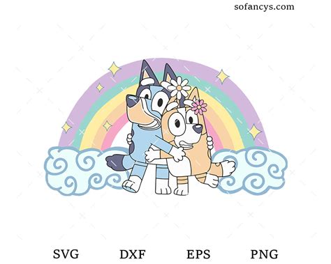 Bluey Bingo Rainbow Svg Dxf Eps Png Cut Files