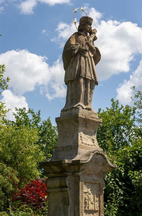 Historical Statue Of Jan Nepomucky Dobromilov Czechia Stock Photo