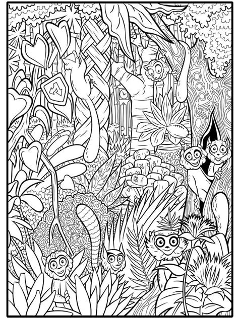 Coloriage petits singes de la jungle dessin gratuit à imprimer