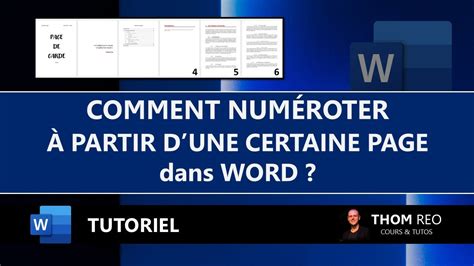 NUMÉROTER à partir de l INTRODUCTION ou autre page dans WORD