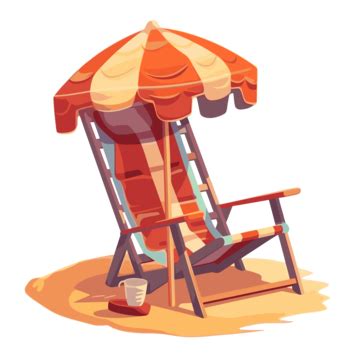 Beach Chair Vector Sticker Clipart Cartoon Illustration A Beach Chair