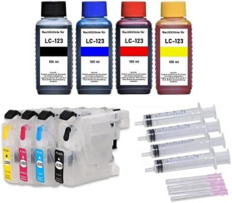 Refillable Printer Cartridges Compatible With Brother LC 121 LC 123