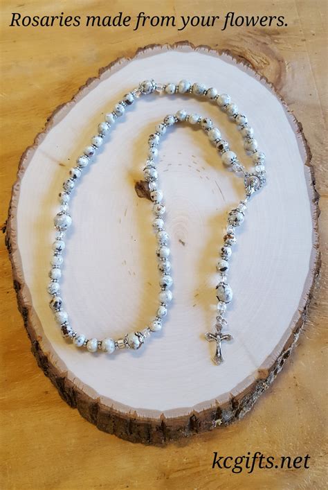 Rosary Beads Made With Your Flowers, Funeral Flowers, Wedding Flowers ...