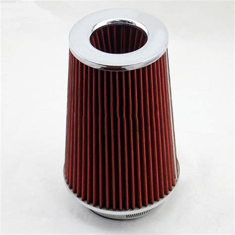 Furulu Red Inlet Car Truck Long Ram Cold Air Intake Filter Cone Kn