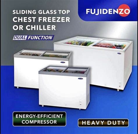 Fujidenzo Glass Top Chest Freezer Tv Home Appliances Kitchen