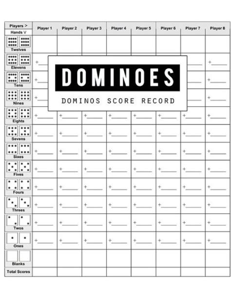 Dominoes Score Record: Dominos Score Game Record Book, Dominos Score ...