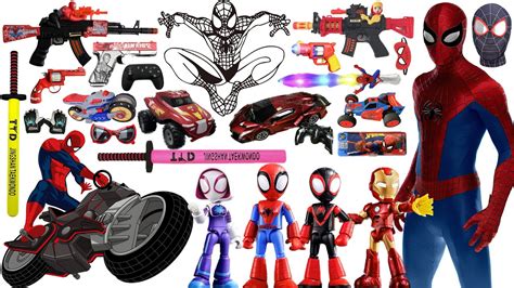 10 Minutes Satisfying With Unboxing Spider Man Toy Marvels Popular Toy Gun Series Collection