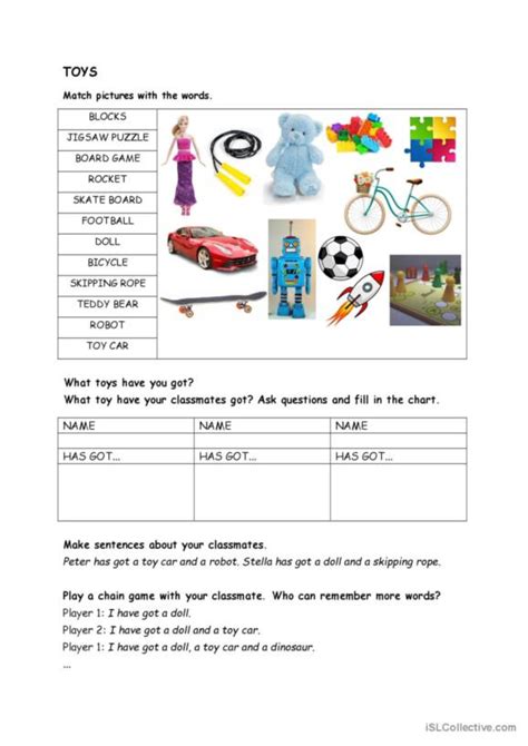 Toy English Esl Worksheets Pdf Doc