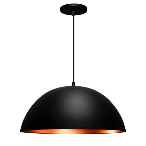 Lustre Pendente Meia Lua Cm Preto Cobre Shopee Brasil