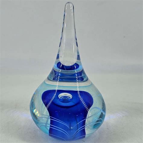 Artisan Accents Hand Blown Studio Art Glass Rain Tear Drop Shaped