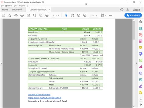 Convertire Excel In PDF Excel Per Professionisti