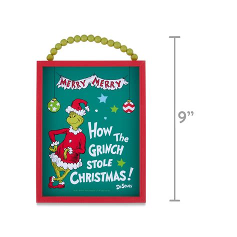 Dr Seuss The Grinch Who Stole Christmas Grinch Wall Sign Beaded