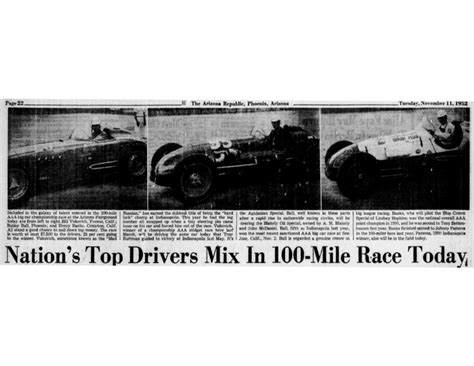 Nations Top Drivers Mix In 100 Mile Race Today Arizona Memory Project