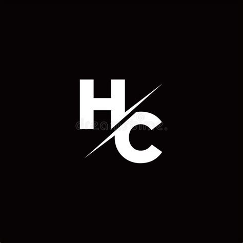 hc logo letter monogram slash  modern logo designs template stock vector illustration