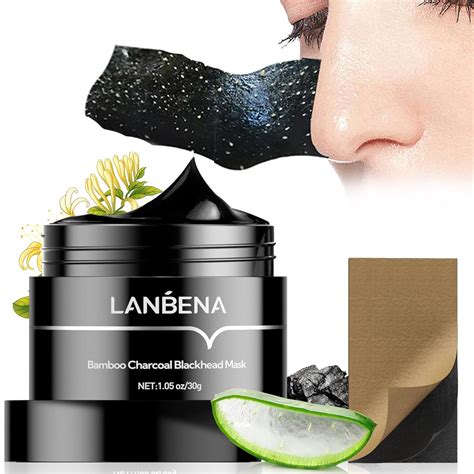 Lanbena Upgraded 20 Bamboo Charcoal Blackhead Remover Mask 60 Pcs Nose Strips