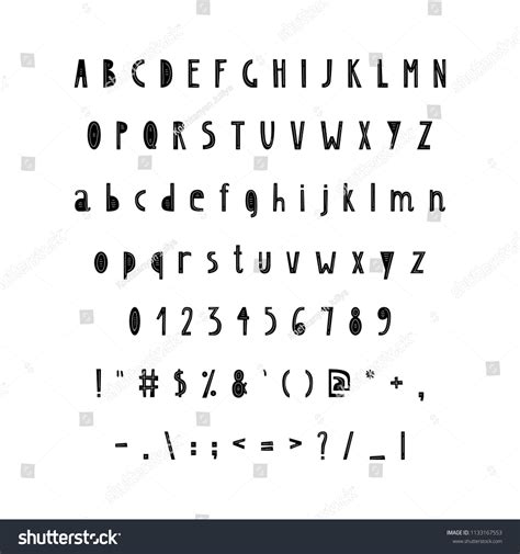 Vektor Stok English Alphabet Scandinavian Style Vector Illustration