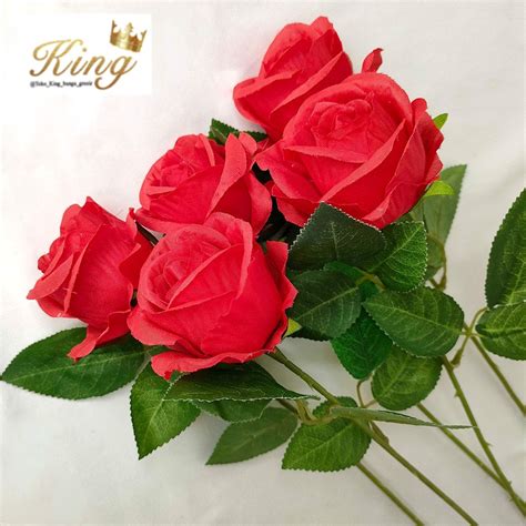 Jual Artificial Rose Bunga Mawar Palsu Single Rose Dekorasi Hias Buket