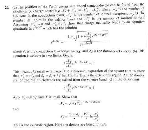 Solved A The Position Of The Fermi Energy In A Doped