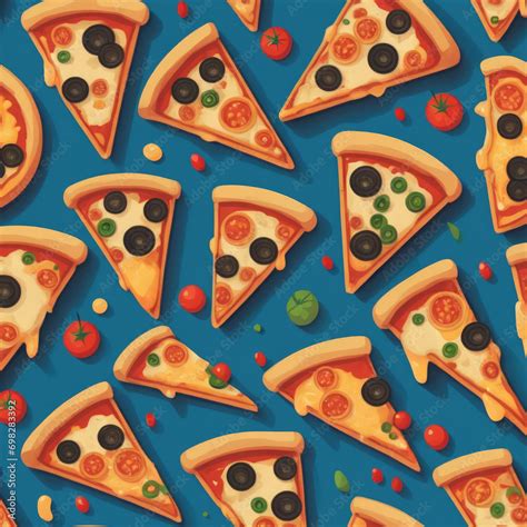 Italian Pizza Pop Art Digital Flat Pop Art Style Illustration Of A