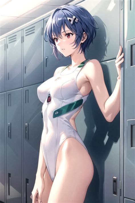 Ayanami Rei Evangelion Naked School Swim Suit Hentai AI Porn