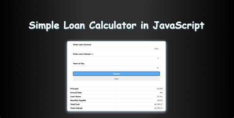 Creating A Simple Loan Calculator In HTML And JavaScript Tutorial