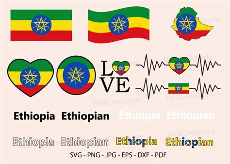 Ethiopia Flag Svg Bundle Ethiopian Flag Graphic By Redcreations