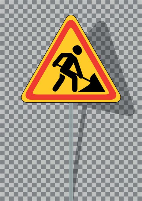 Road signs. Roadworks on transparent background. Vector Illustration ...