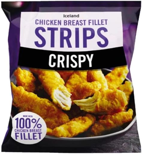 Iceland Crispy Chicken Breast Fillet Strips 500g Frozen Uk Grocery