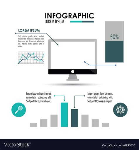 Infographic and computer design Royalty Free Vector Image