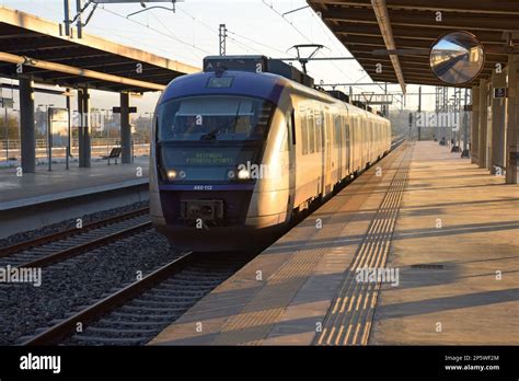 A Hellenic Trains Siemens Desiro EMU Train At Corinth Station