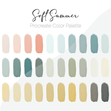 Soft Summer Color Swatches Etsy