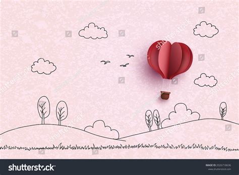 Concept Valentine Love Hot Air Balloon Stock Vector Royalty Free 2026718636 Shutterstock