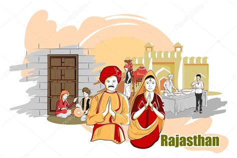 People and Culture of Rajasthan, India — Stock Vector © snapgalleria ...