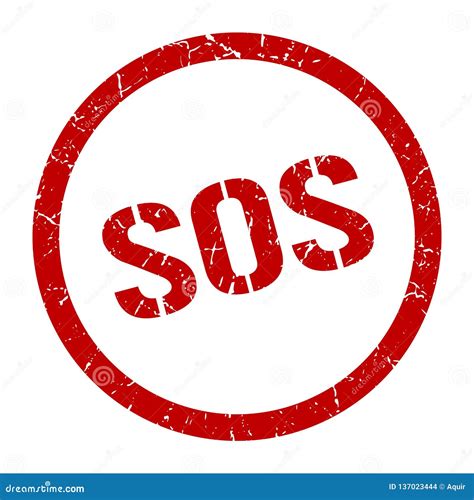 Sos Stamp Stock Vector Illustration Of Scratched Retro 137023444