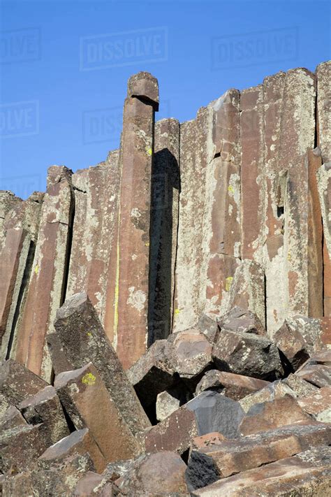 WA, Othello, Columbia National Wildlife Refuge, columnar basalt ...