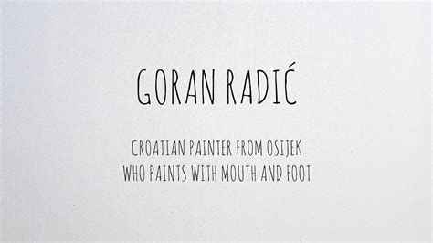 Goran Radić Croatian painter from Osijek YouTube