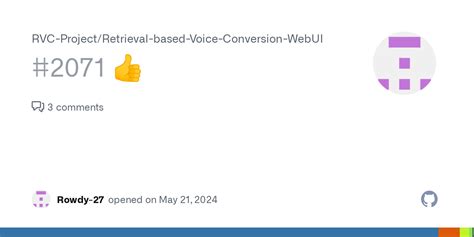 Issue Rvc Project Retrieval Based Voice Conversion Webui